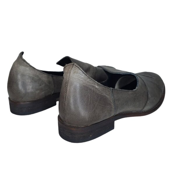 Free People Womens Loafers Size 6 / 36 Slip On Flats Sitar Woven Leather Gray - Picture 2 of 8